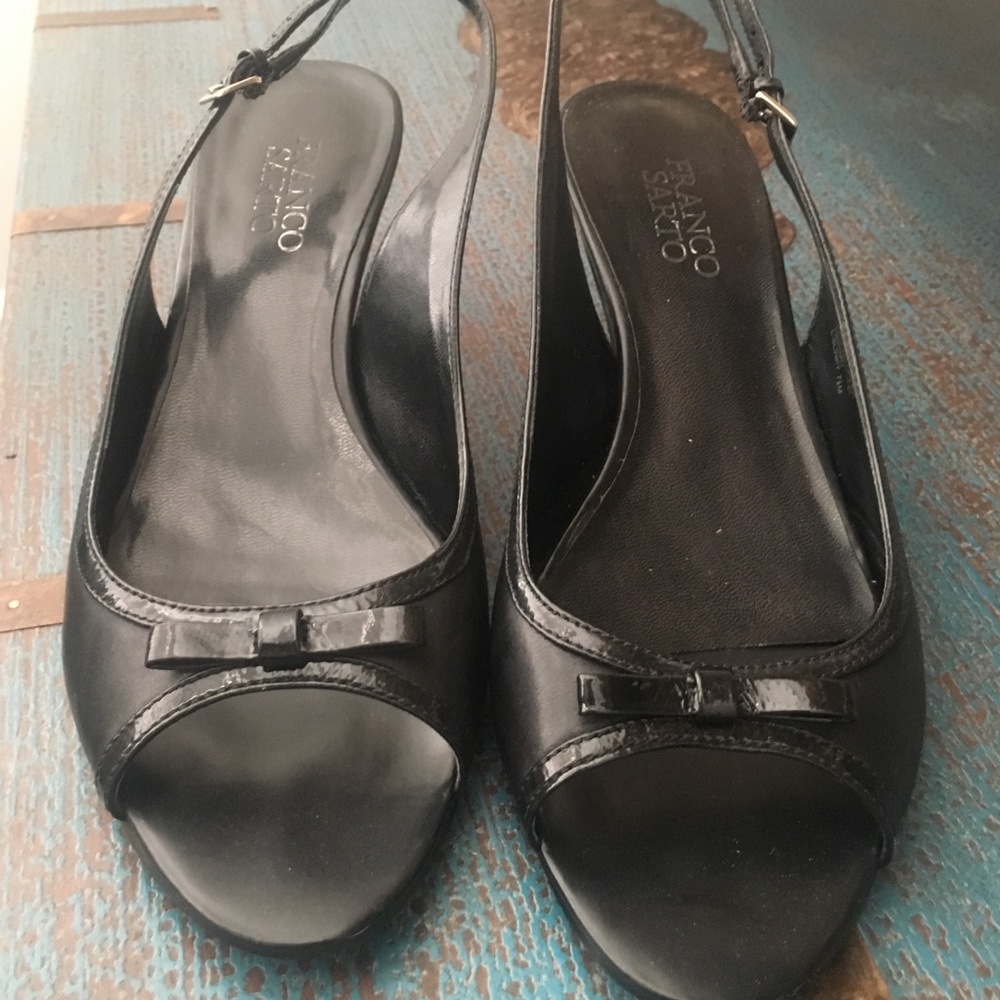 Franco Sarto open toe sling back heels